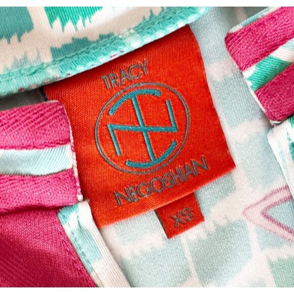 TRACY NEGOSHIAN Sleeveless V Neck Flamingo Print Summer Dress Sz XS - Picture 6 of 7